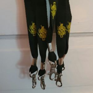 SET OF 5  " TEQUILA SPIKED RUM" BLACK & GOLD LANYARDS